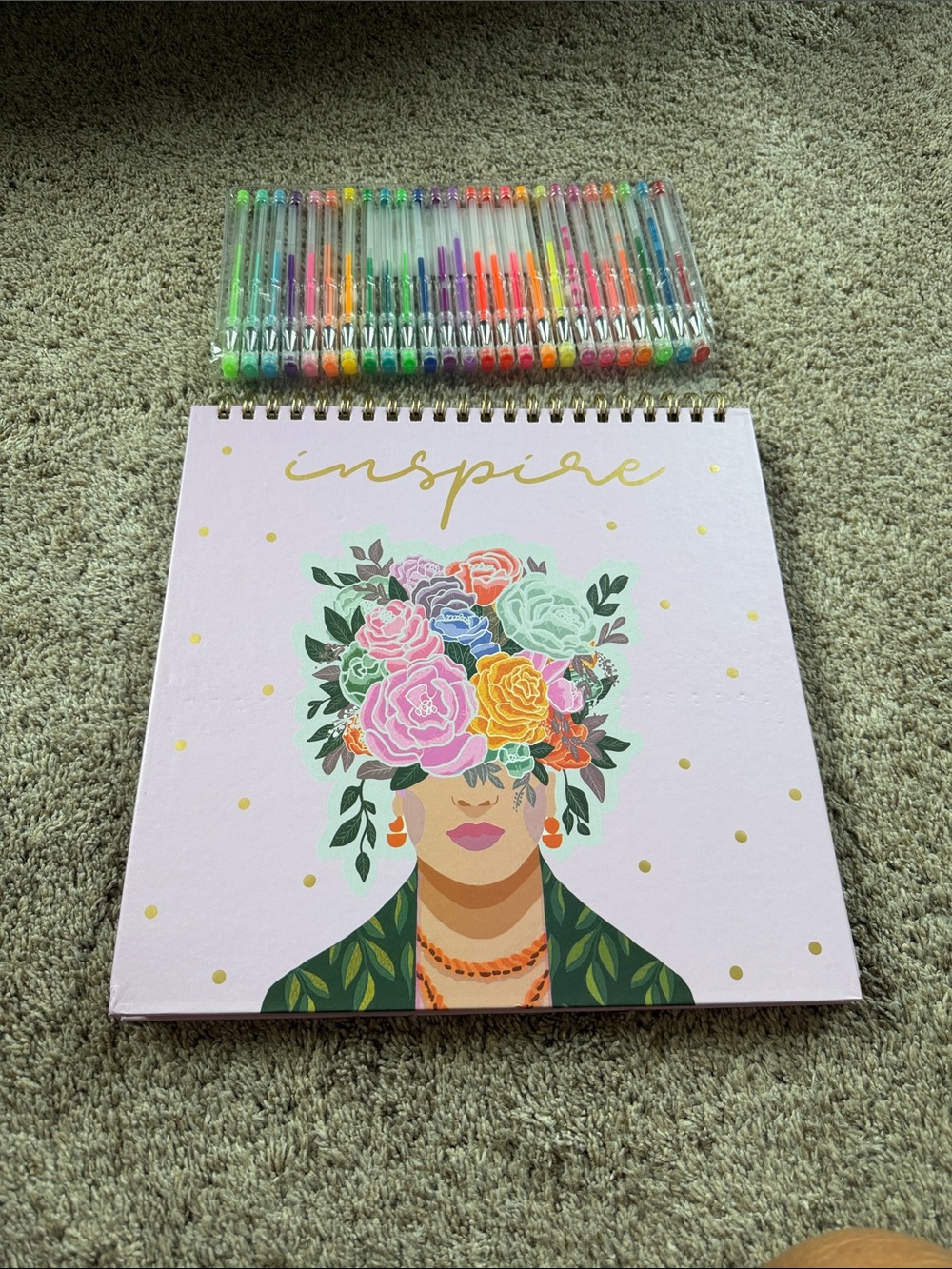 Inspire Sketch Book with markers